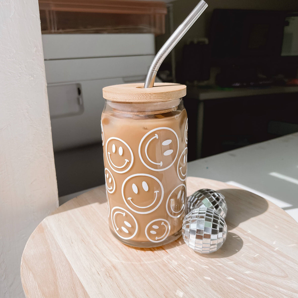 Smiley Face Can Glass Cup – MamaBear Organics