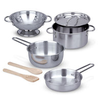 Lets Play House! Stainless Steel Pots & Pans Play Set