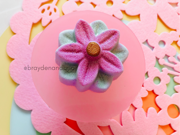 Clematis Flower Bubble Bath Bomb w/ surprise colors